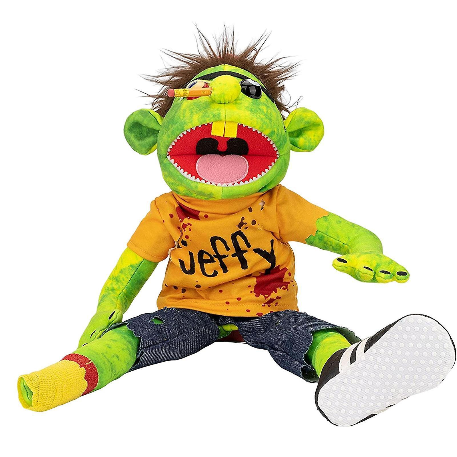 Nbxxl Jeffy Hand Puppet Cartoon Soft Plush Toy, Cosplay Doll Puppet Game for Kids Gift Zombie Jeffy 55cm