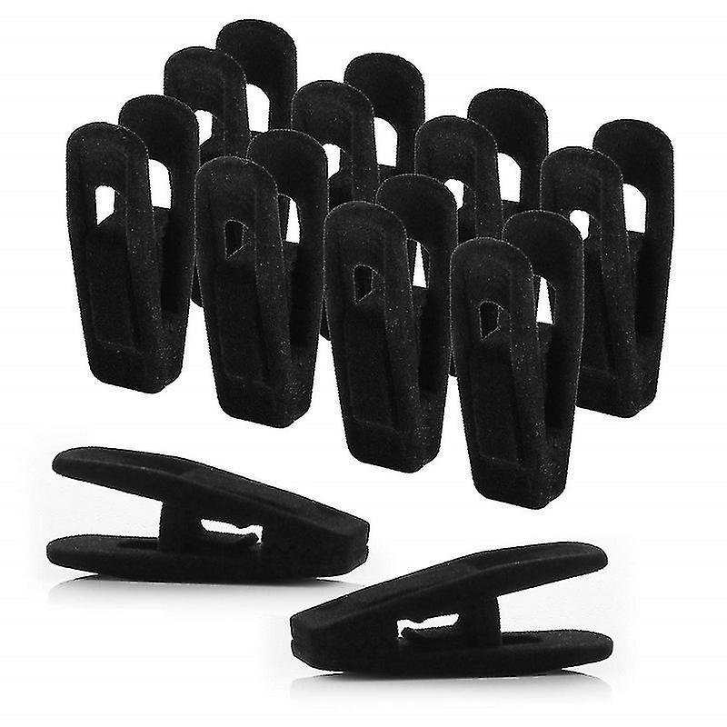 20 Pack Hangers Clips, Black Hanger Clips Strong Finger Pants Clips For Thin Velvet Hangers Trousers & Skirts -ZHENV