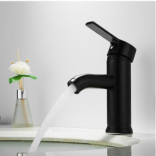 Slowmoose Single Handle Faucets, Cold & Hot Mixer Basin / Sink Tap Water Black short