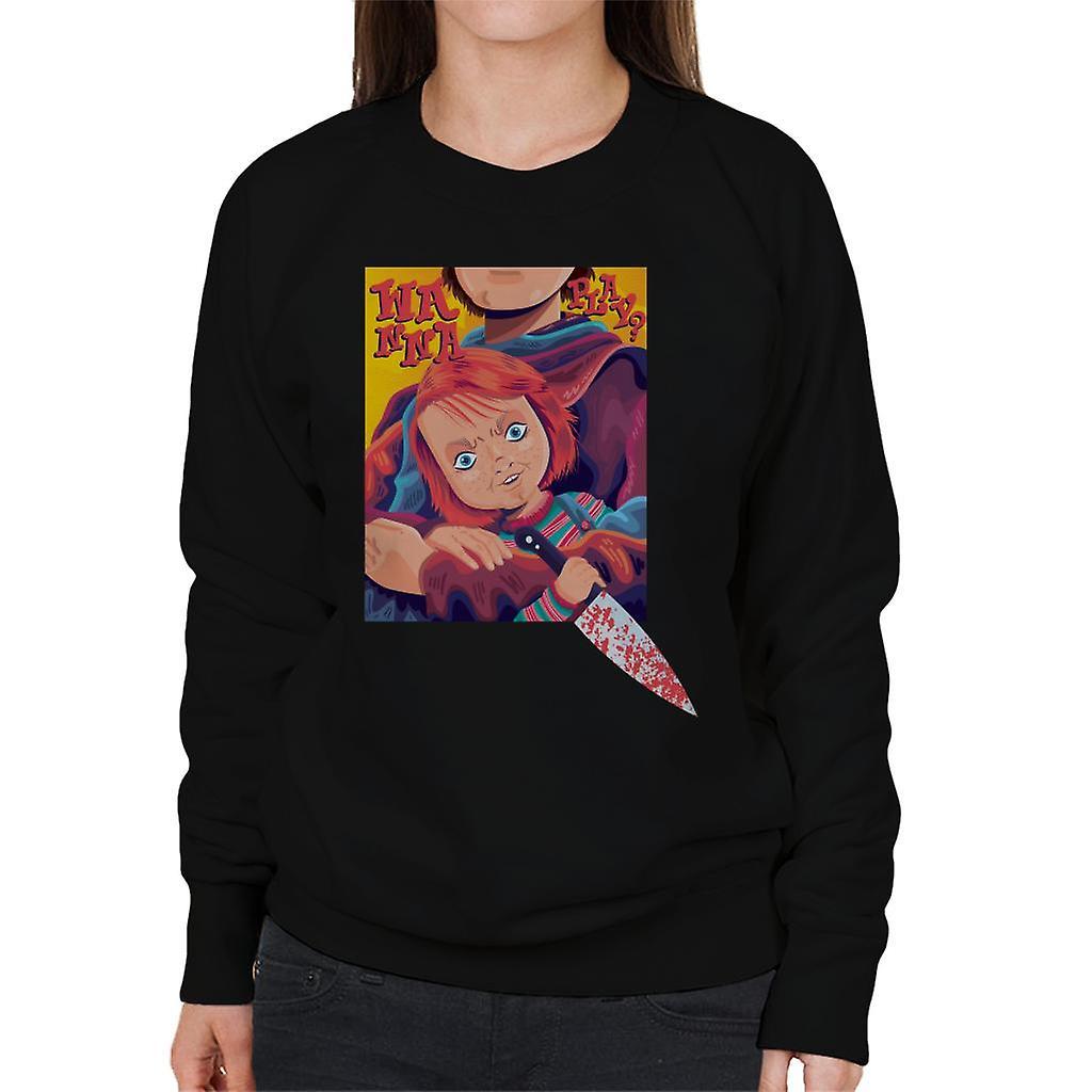 Chucky Wanna Play Knife Women's Sweatshirt Black Medium