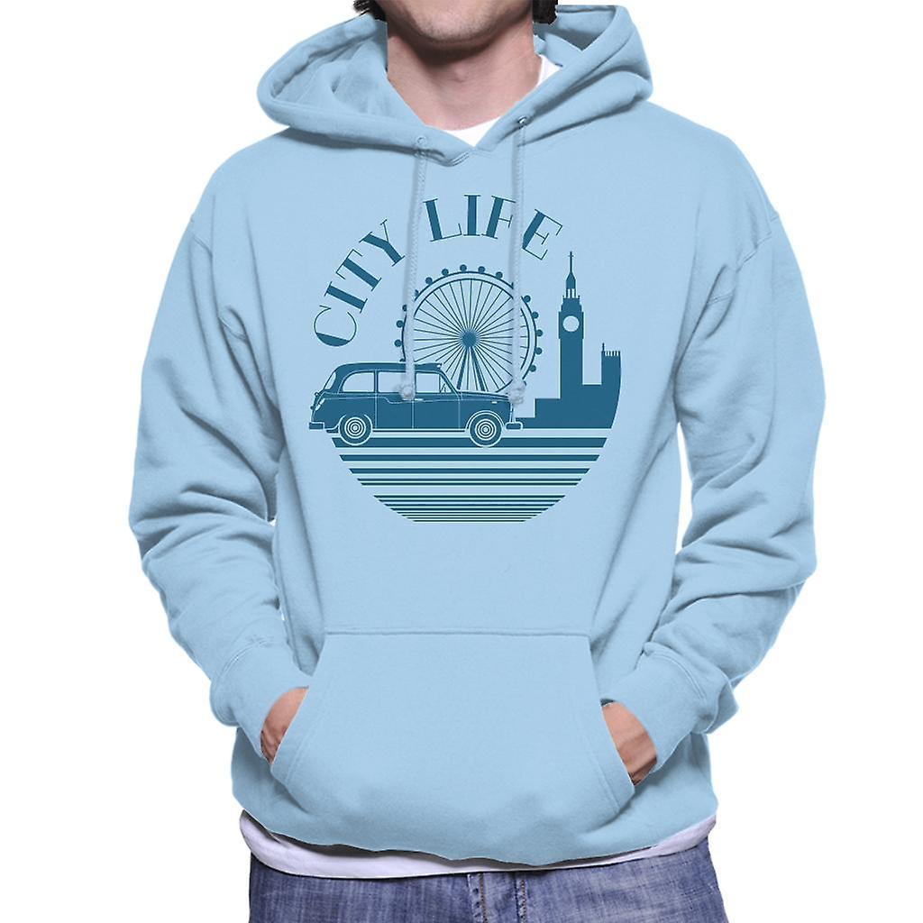 London Taxi Company City Life Men's Hooded Sweatshirt Sky Blue Small