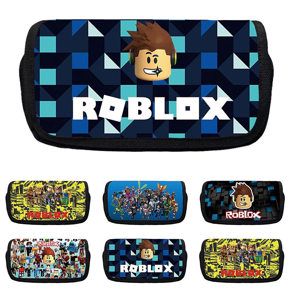 Shinestar Roblox Game Large Capacity Double Layer Pencil Case Pencil Pouch Pen Organizer Stationery Bag For Kids Boys Girls School Student E