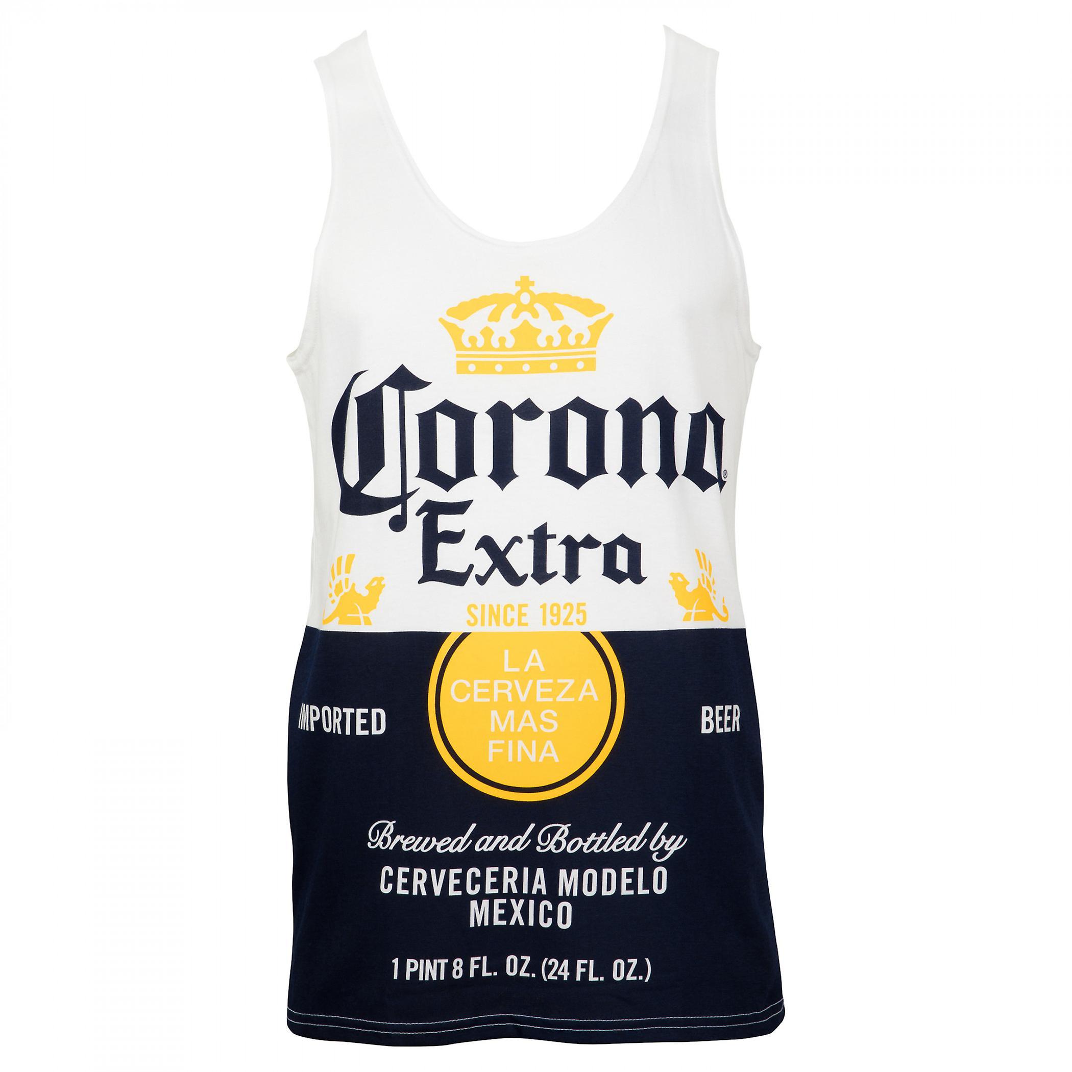 Beers Corona Extra Bottle Label Men's Tank Top White X-Large