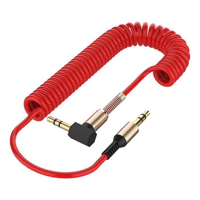 Felkin Curled 3.5mm AUX Cable Gold Plated - Audio Jack - 1.8 Meter - Red