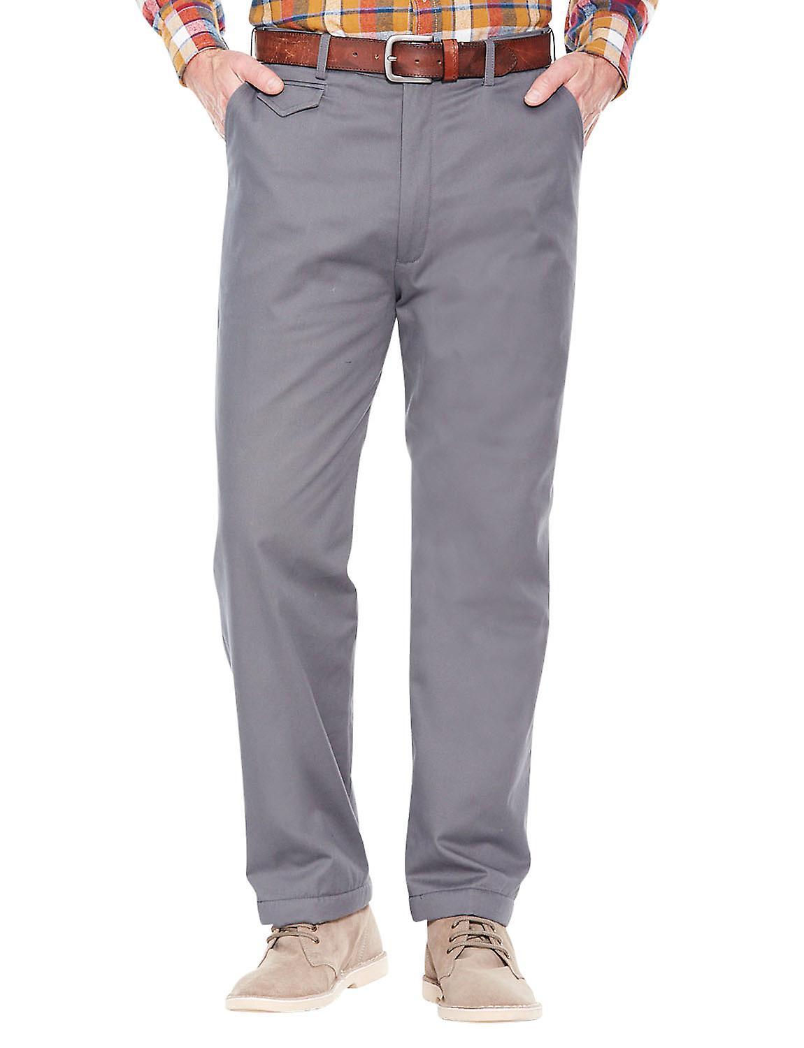 Pegasus | Mens | Fleece Lined Chino Trousers | Cosy, Sharp and Smart Casual pants for your Comfort Charcoal 32W / 27L