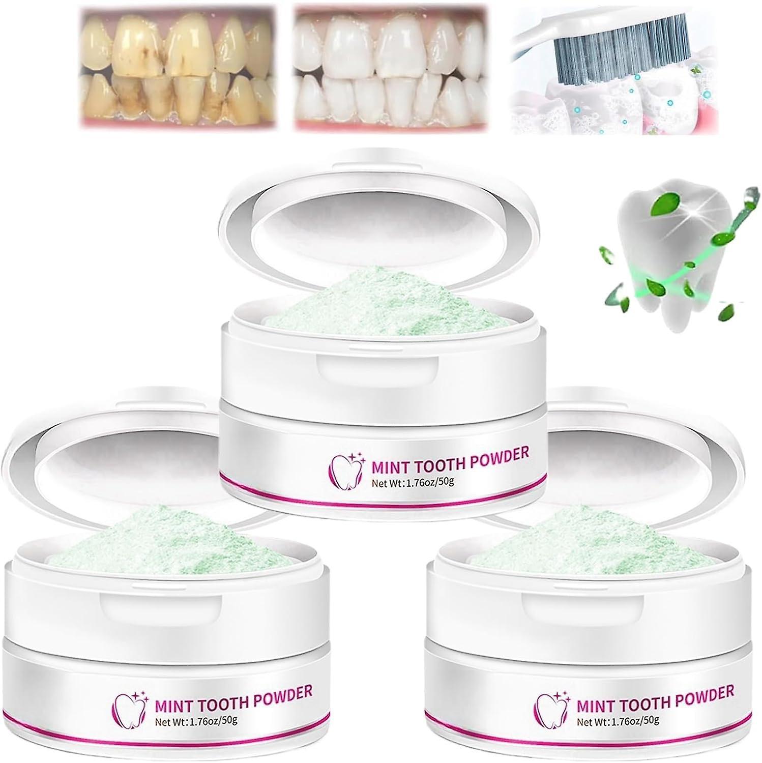 Lelinker Crystal Clean Smile Powder, Mint Tooth Powder,crystal Clean Teeth Whitening Powder For Tooth Whitening 3 Pcs