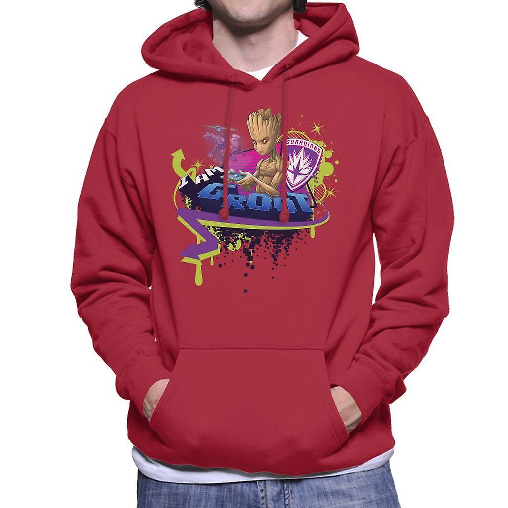 Marvel Guardians Of The Galaxy Teenage Groot Gaming Men's Hooded Sweatshirt Cherry Red XX-Large