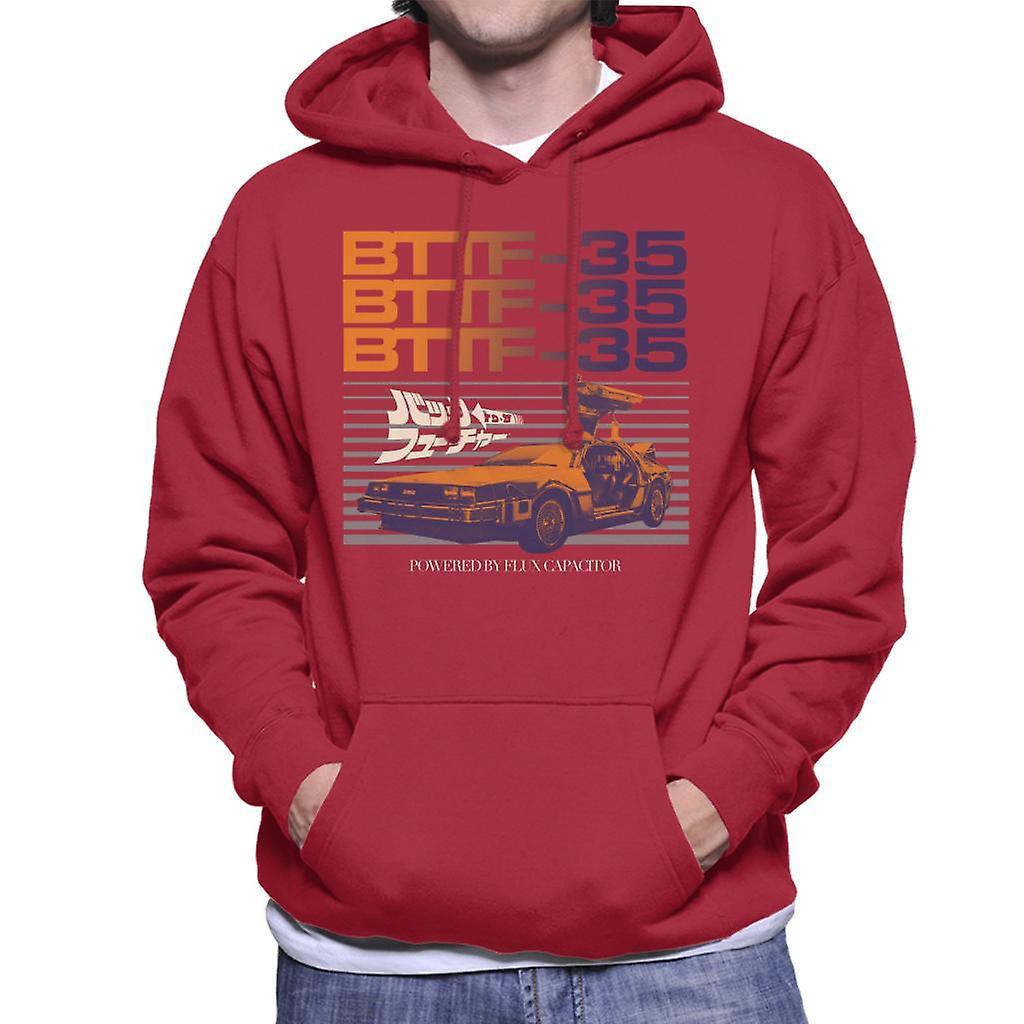 Back to the Future 35th Anniversary Flux Capacitor Men's Hooded Sweatshirt Cherry Red Large