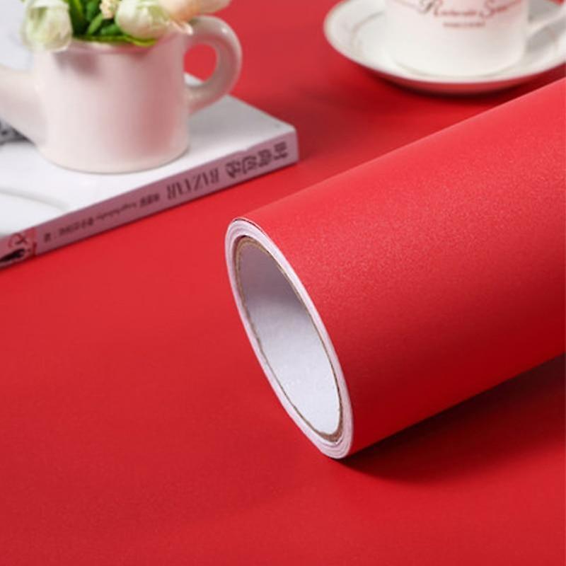 Slowmoose Waterproof Marble Pvc Vinyl Metal Brushed Wallpaper Matt Red 40cm x 1m