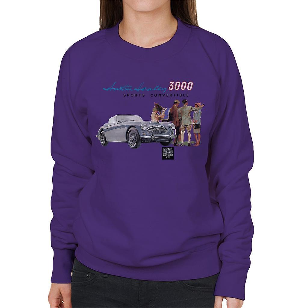 Austin Healey 3000 Sports Convertible British Motor Heritage Women's Sweatshirt Purple Medium