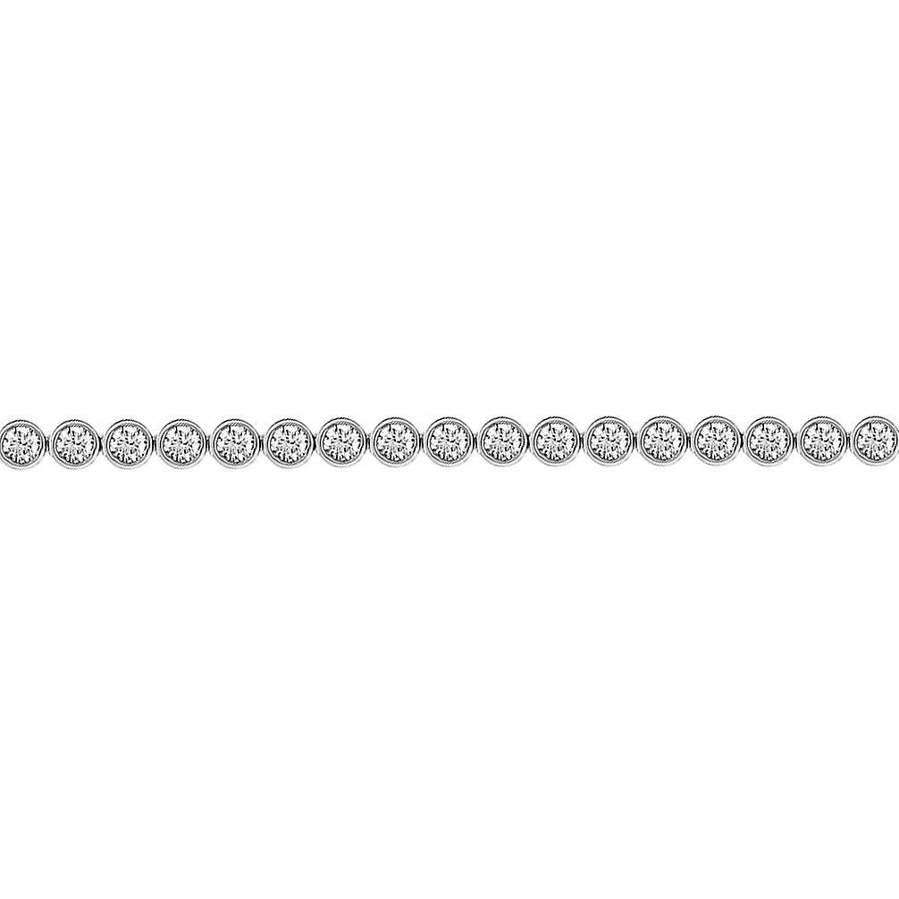 18ct White Gold  3ct Diamond Line Tennis Bracelet 4.1mm - 18B004-300