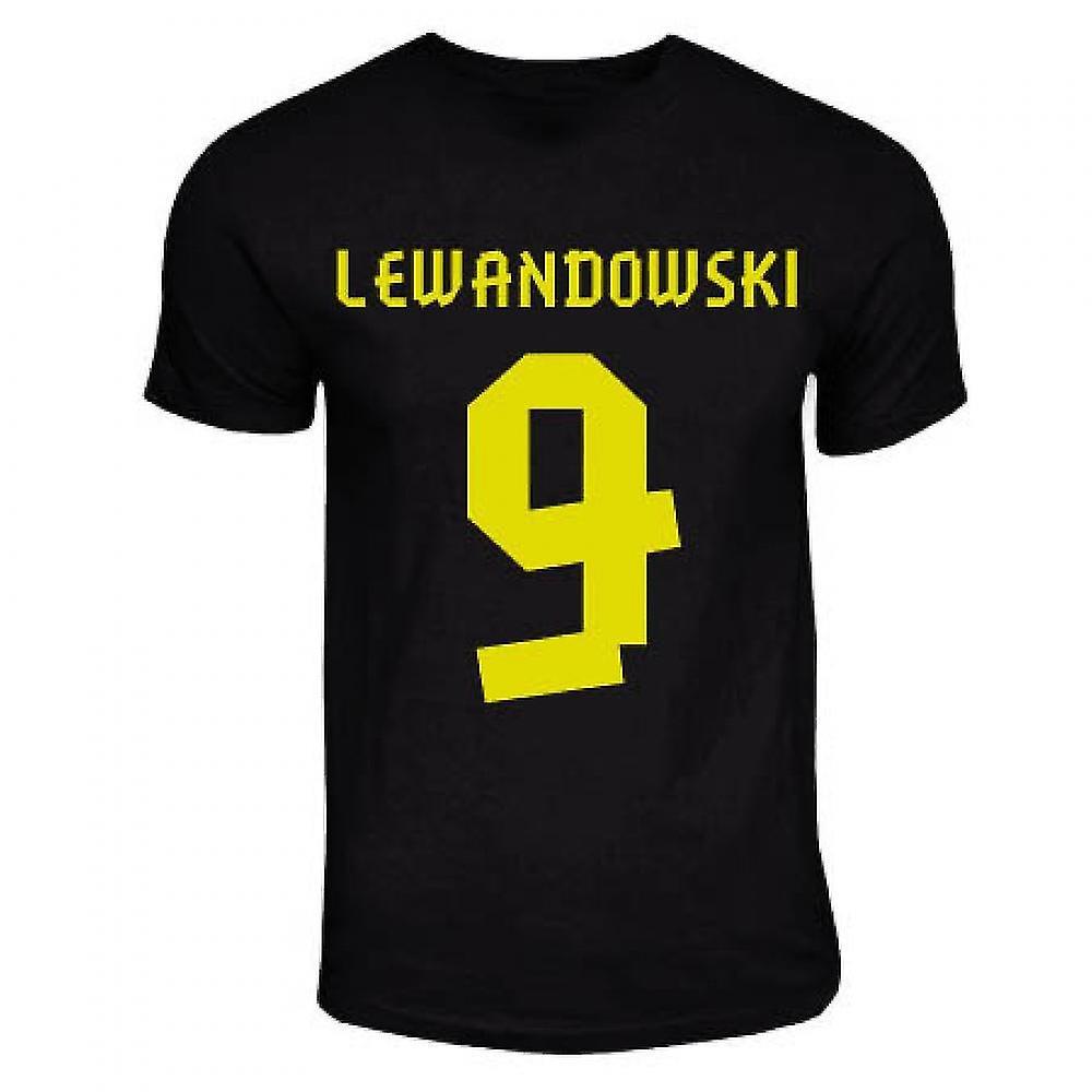 Gildan Robert Lewandowski Dortmund Away Hero T-shirt (black) Womens L (Size 14 - 36 inch Chest)