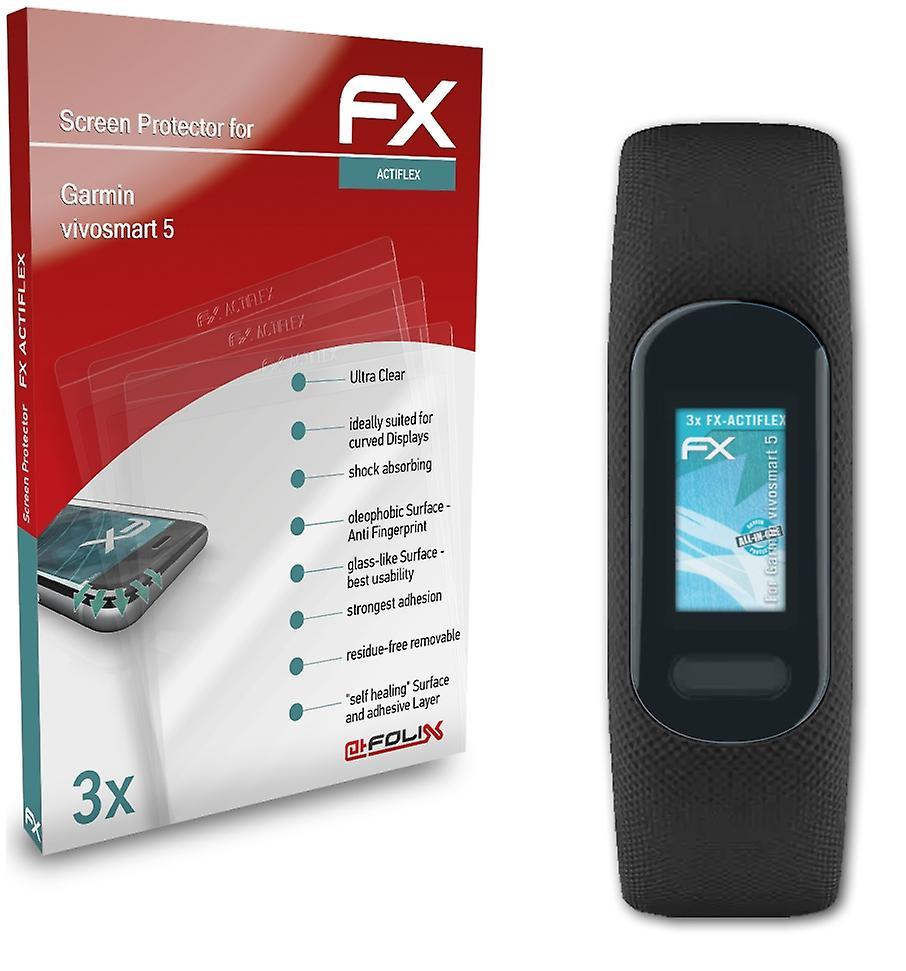 atFoliX 3x protective film compatible with Garmin vivosmart 5 film clear &flexible 04 FX-ACTIFLEX