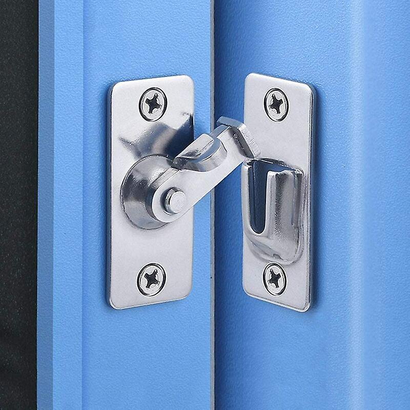 Shindat 90 Degree Door Lock, Stainless Steel Safety Corner Lock/push, Satin Nickel