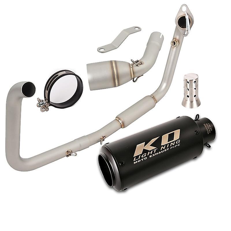 Muggyz For Benelli Tnt 125 2017-2022 Complete Exhaust System Motorcycle Header Mid Link Pipe Slip On 51mm Muffler Silencers Db Killer C