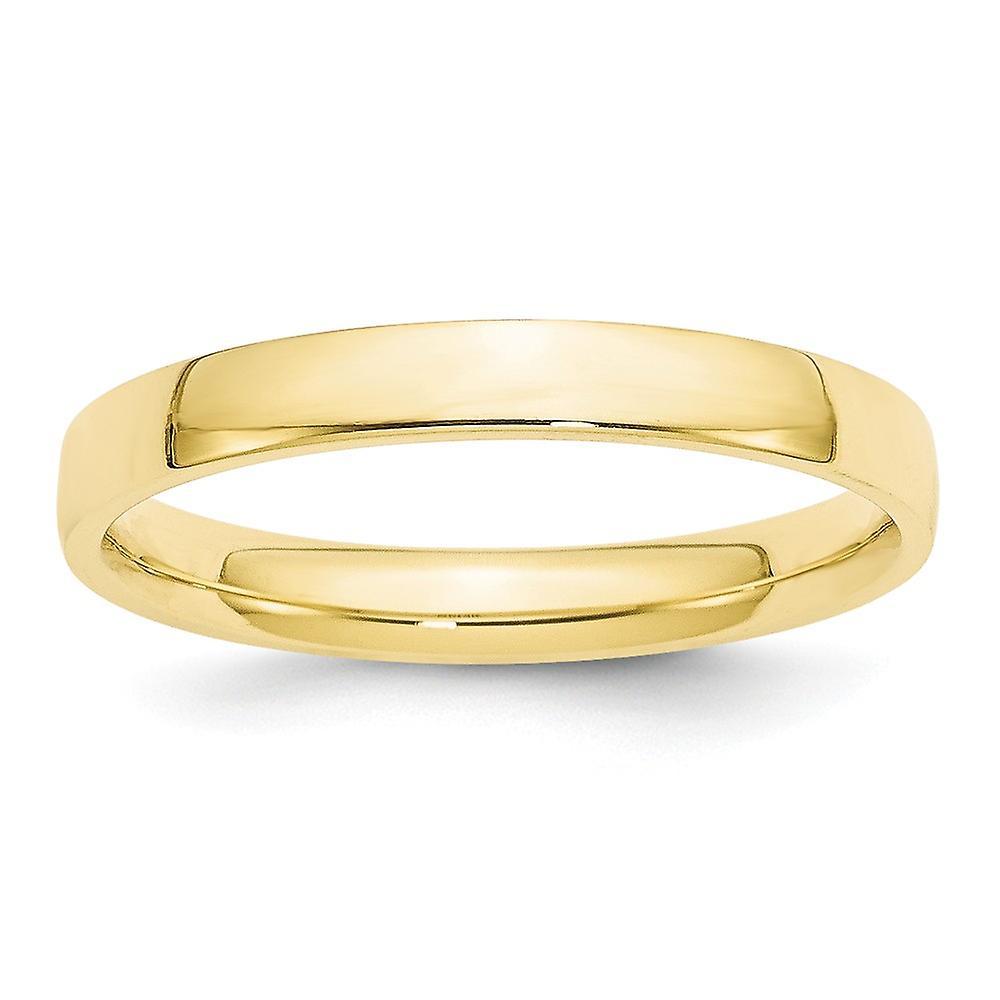 JewelryWeb 10k Yellow Gold Solid Polished Engravable Lightweight 3mm Ltw Comfort Fit Band Ring Jewelry for Women - Ring Size: 4 to 5.5