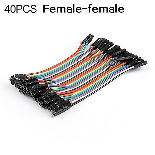 Hesroicy 40Pcs/Row 10cm M-M M-F F-F Dupont Wires Jumper Cables for Arduino Breadboard Female-female