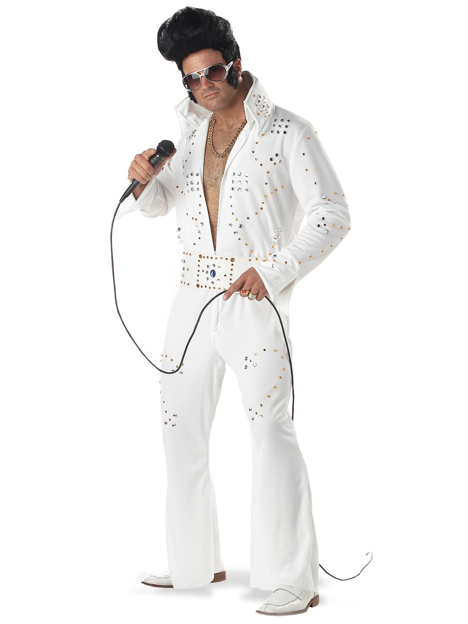 California Costume Collections Rock Legend 1950s King Rock & Roll Hairspray Greaser Mens Costume White X-Large (44-46)