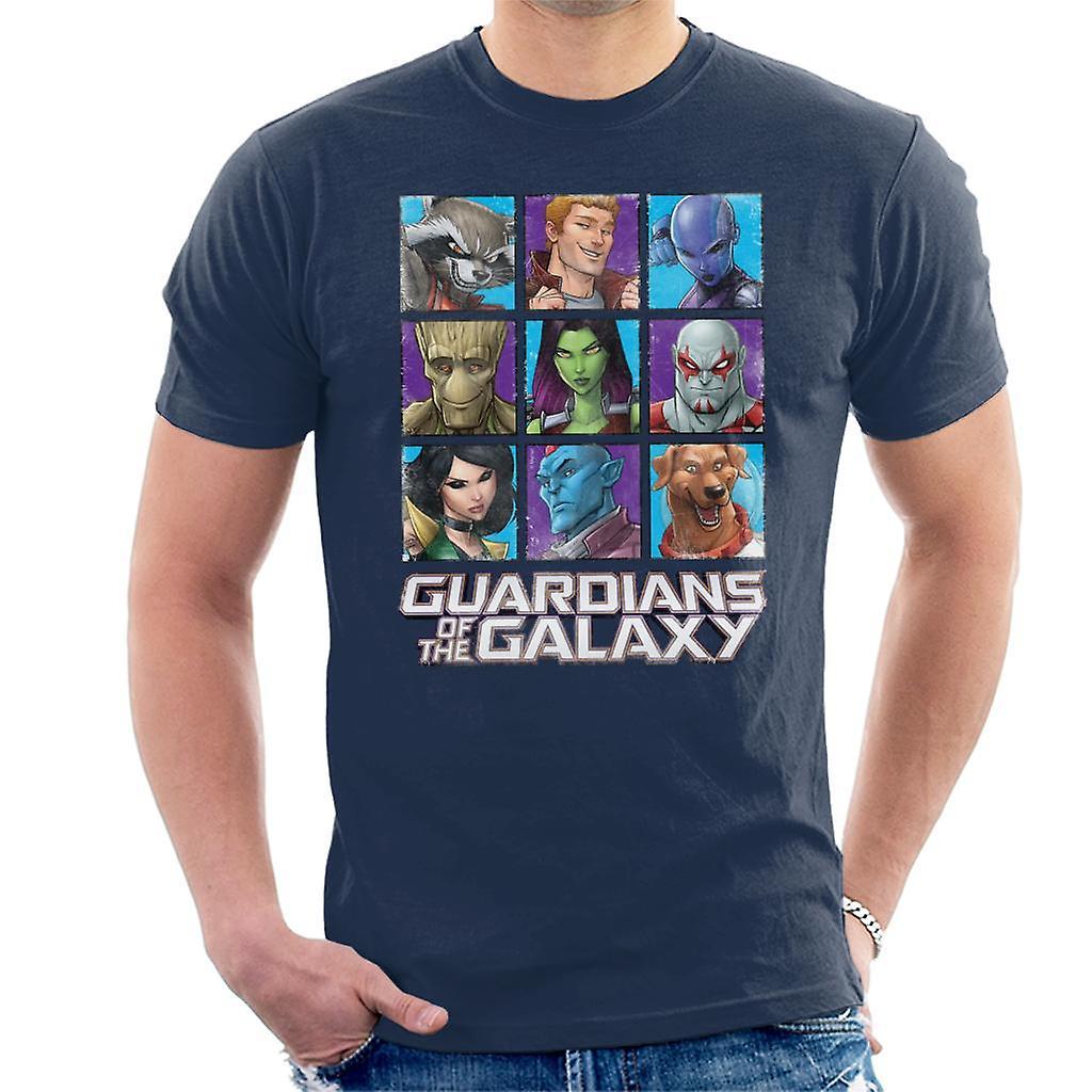 Marvel Guardians Of The Galaxy Extended Crew Men's T-Shirt Navy Blue X-Large