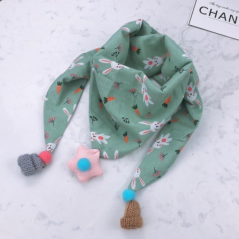 Slowmoose Baby Triangle Bib Scarves - Autumn Winter Shawl, Cotton Neck Collars Warm Kids green carrot