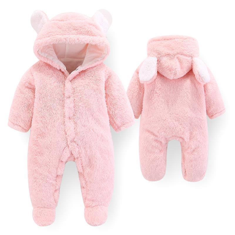 Slowmoose Soft Warm Hooded Rompers For Newborn 6M