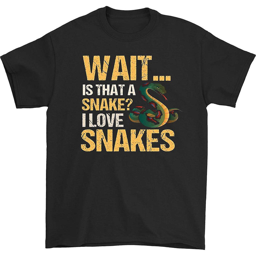 HISHARK Wait is that a snake i love snakes t-shirt black M