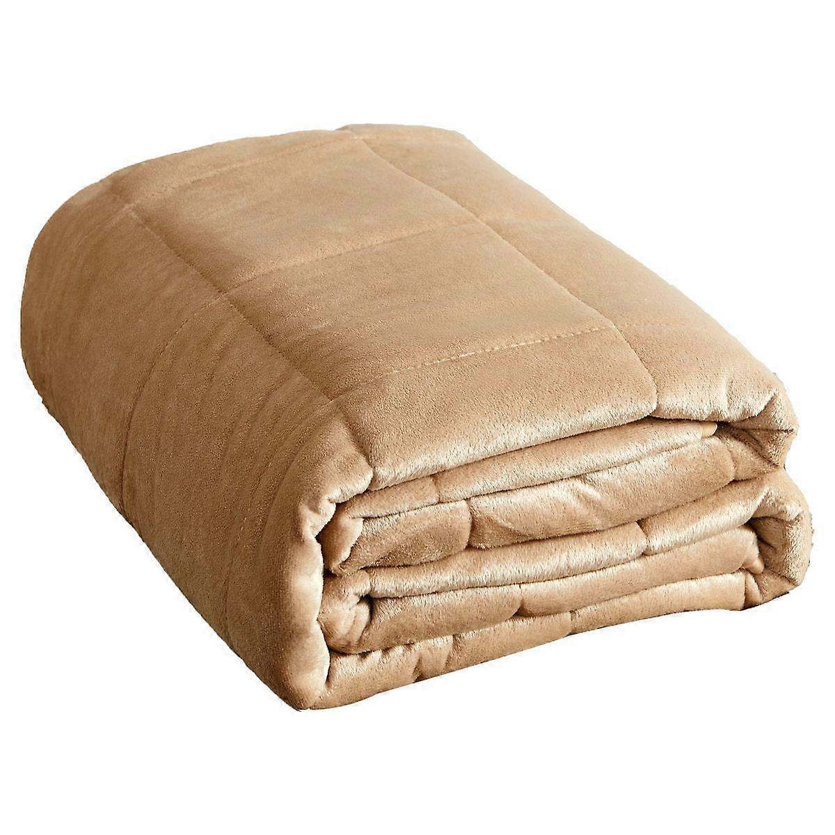 Kerota Home Fashions Tan 15 lbs Weighted Blanket with Duvet Cover 48"x72", Adultasd9001 Single135x200cm