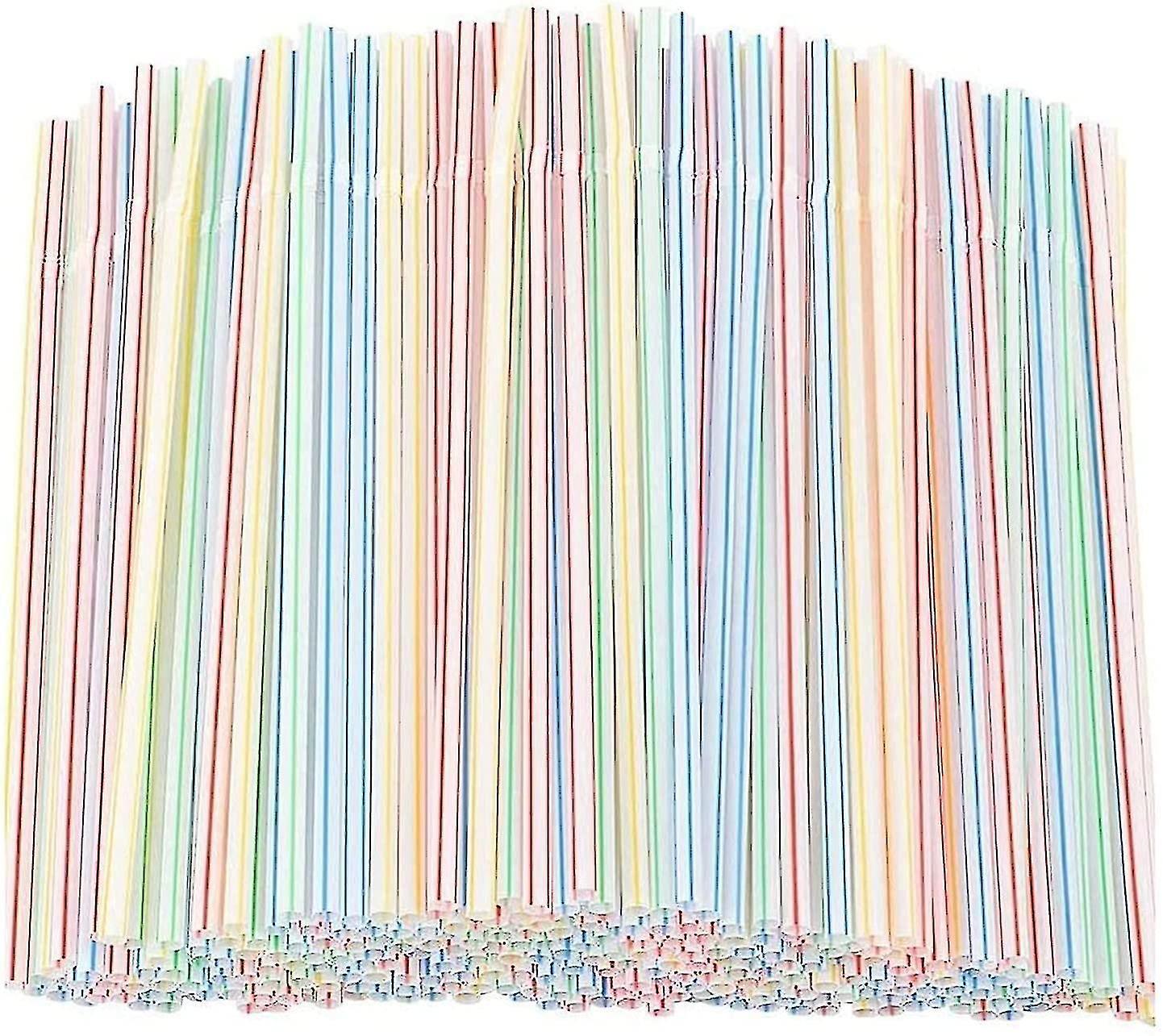 Tianzun Colorful Plastic Straws - Flexible Drinking Straw Set For Parties 1200pcs