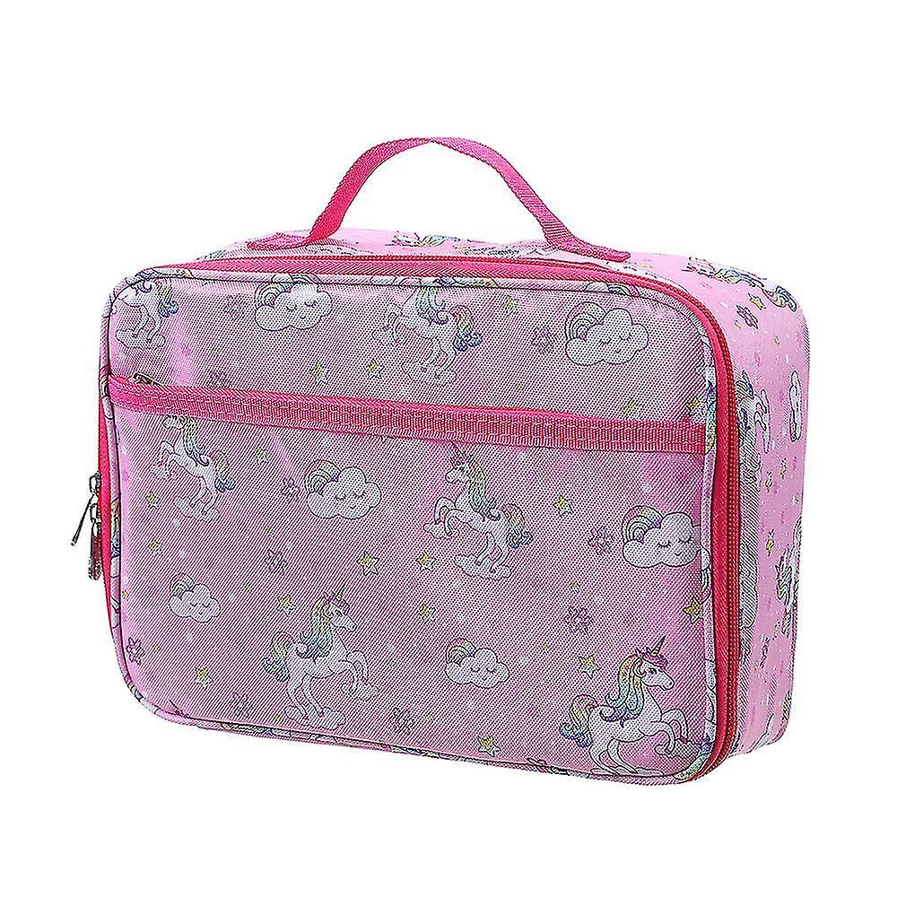 Tianzun Kids Lunch Bag, Insulated Reusable Lunch Box Cute Unicorn Lunch Bag Waterproof Inner Layer Lunch Box rose red