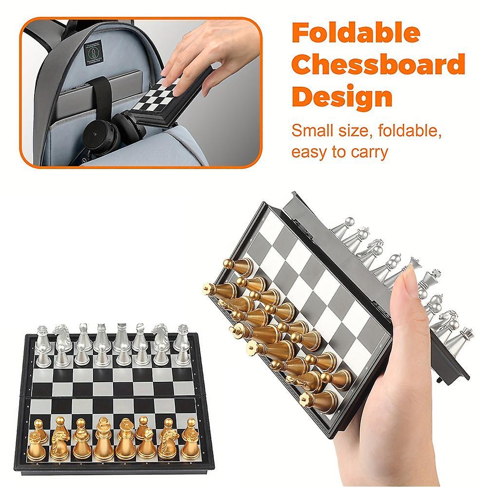 Vicbuy Magnetic Travel Chess Game Set With Folding Chess Board, Educational Toys Gifts For Kids