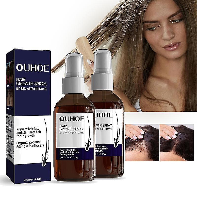 OUHOE 2pcs Hair Regrowth Serum Natural Hair Growth Treatment | With Ginger  Essential Spray