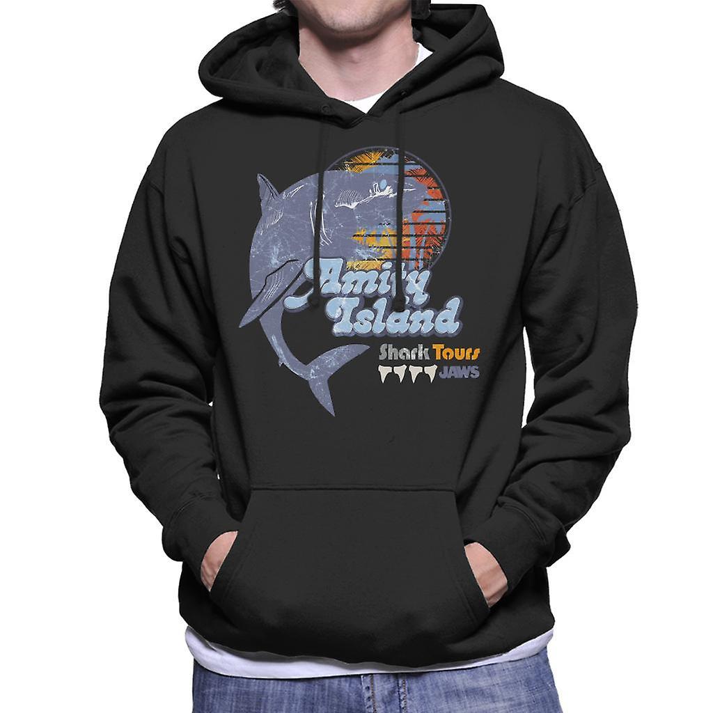 Jaws Amity Island Shark Tours Logo Men's Hooded Sweatshirt Black Medium