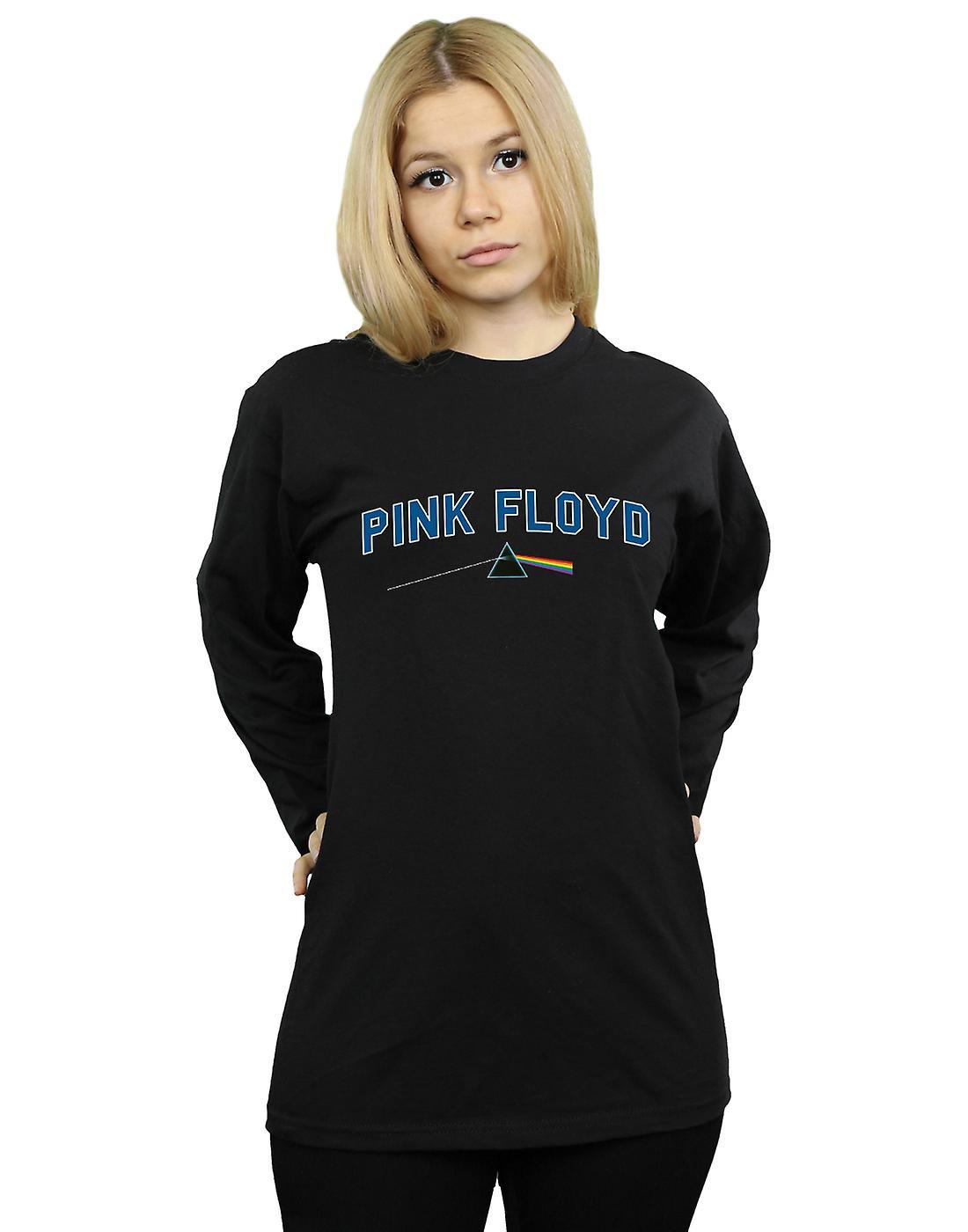 Absolute Cult Pink Floyd Women's College Prism Boyfriend Fit Long Sleeved T-Shirt Black Medium