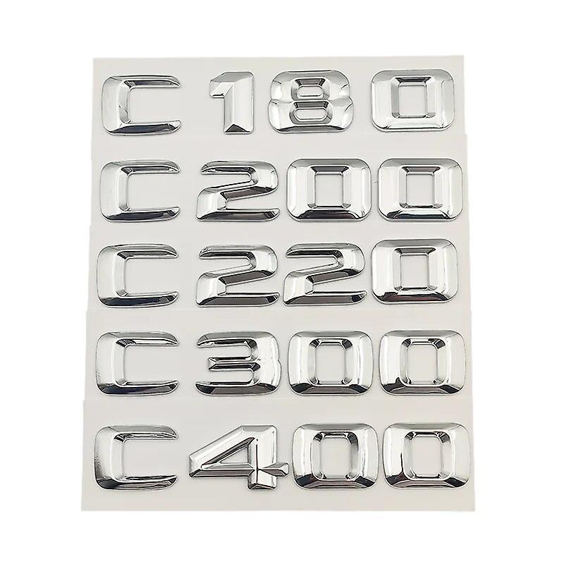 Hikig 3d Abs Logo C180 C200 C220 C250 C300 C350 4matic Emblem Letters Sticker Car Trunk Badge For Mercedes Benz W205 W204 Accessories Chrome