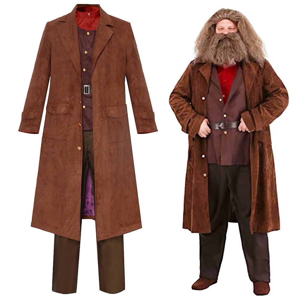 Baiyis Rubeus Hagrid Cosplay Costume Full Set Halloween Fancy Dress Carnival Costume For Adults 3XL