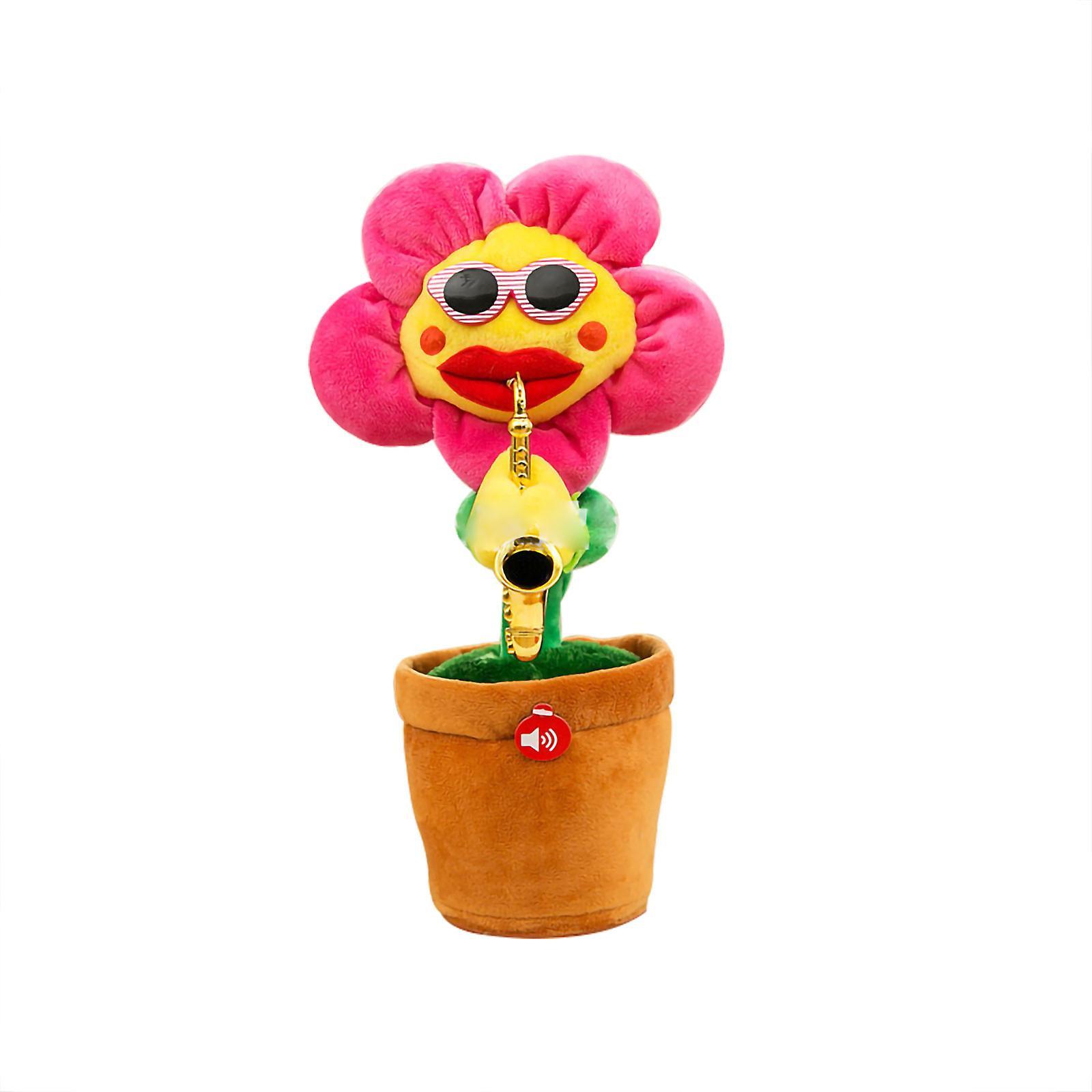 Dandanzhuan 80 Songs Singing and Dancing Flower with Saxophone Plush Funny Electric Toy A