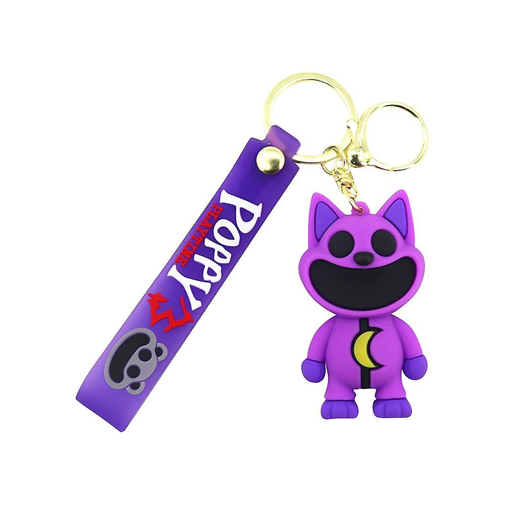 Manchalk 2024 Smiling Critters CatNap DogDay Figures PVC Bags Hanger Pendant Keychains Key Rings Gifts Purple