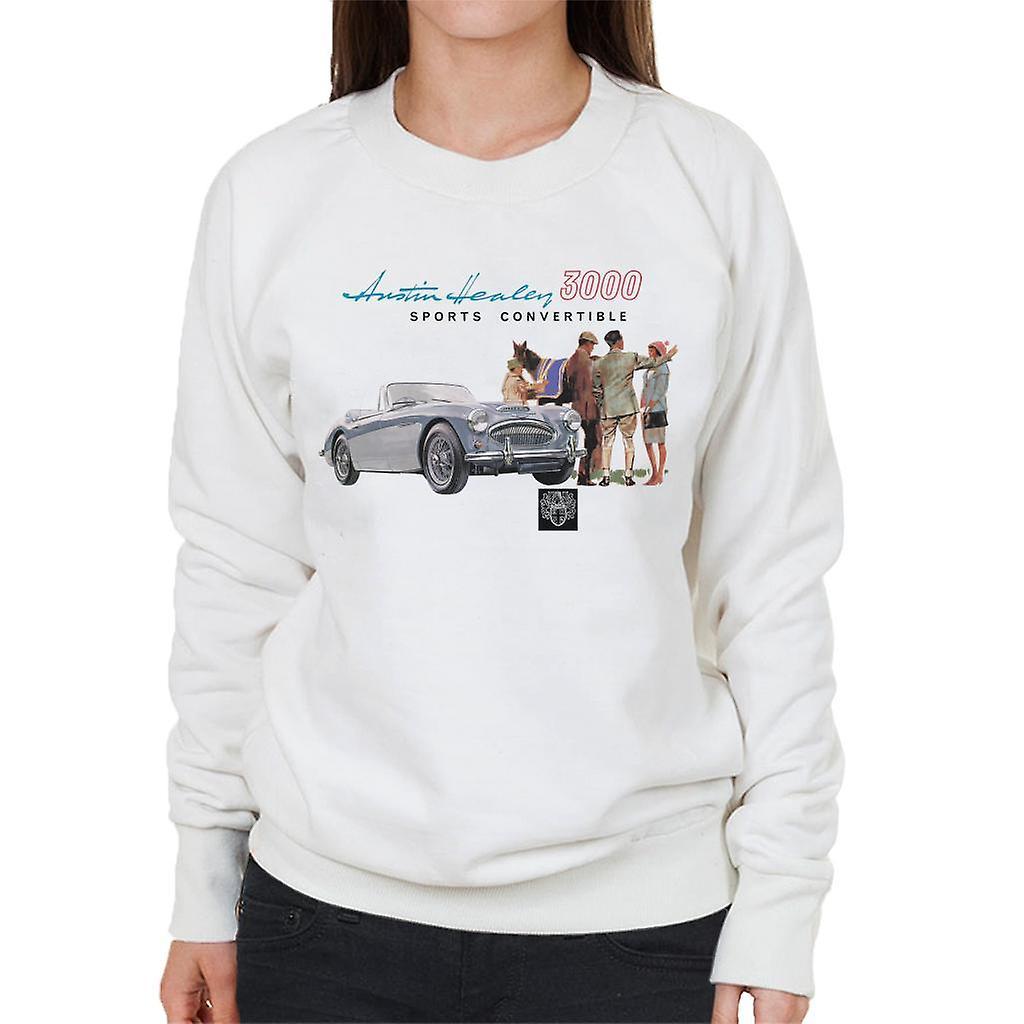 Austin Healey 3000 Sports Convertible British Motor Heritage Women's Sweatshirt White Medium