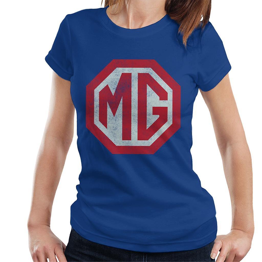 MG Classic Logo British Motor Heritage Women's T-Shirt Royal Blue Small