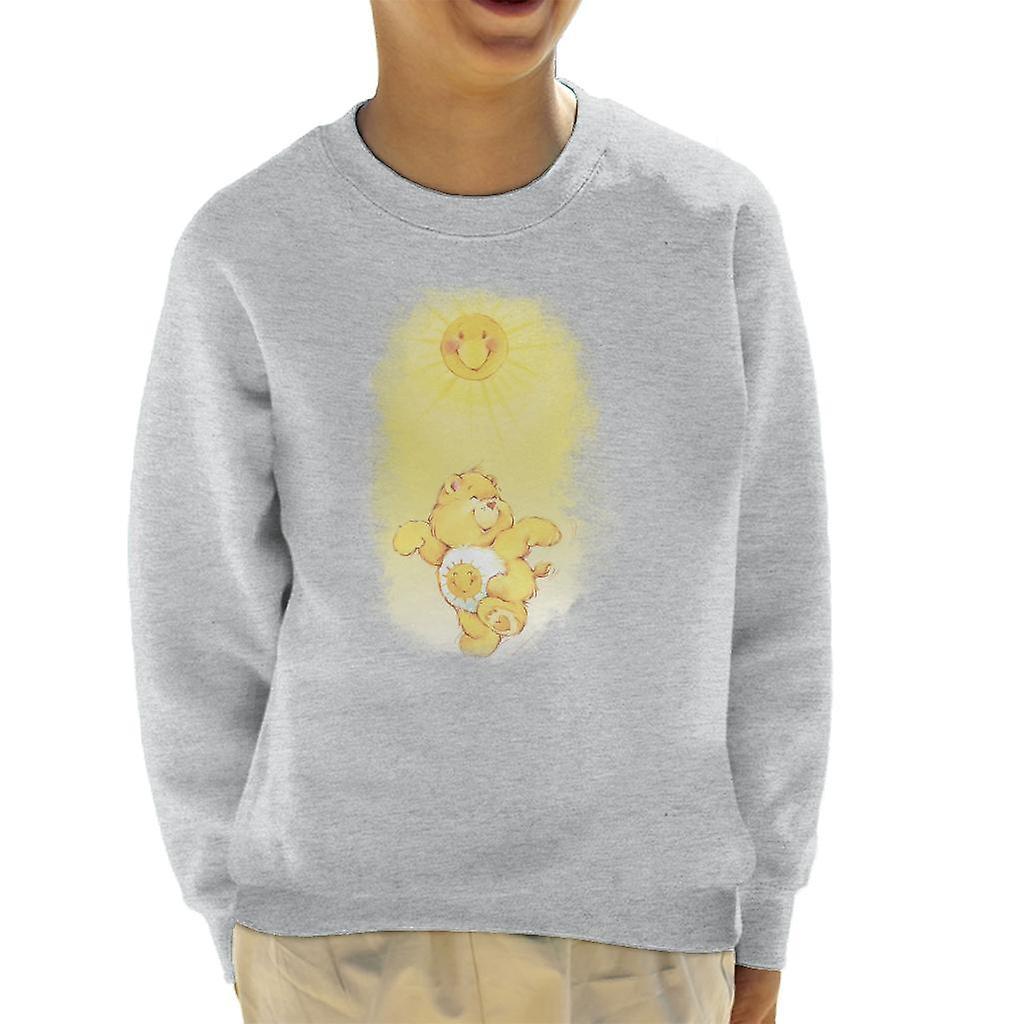 Care Bears Funshine Bear Dancing In The Sun Kid's Sweatshirt Heather Grey X-Small (3-4 yrs)