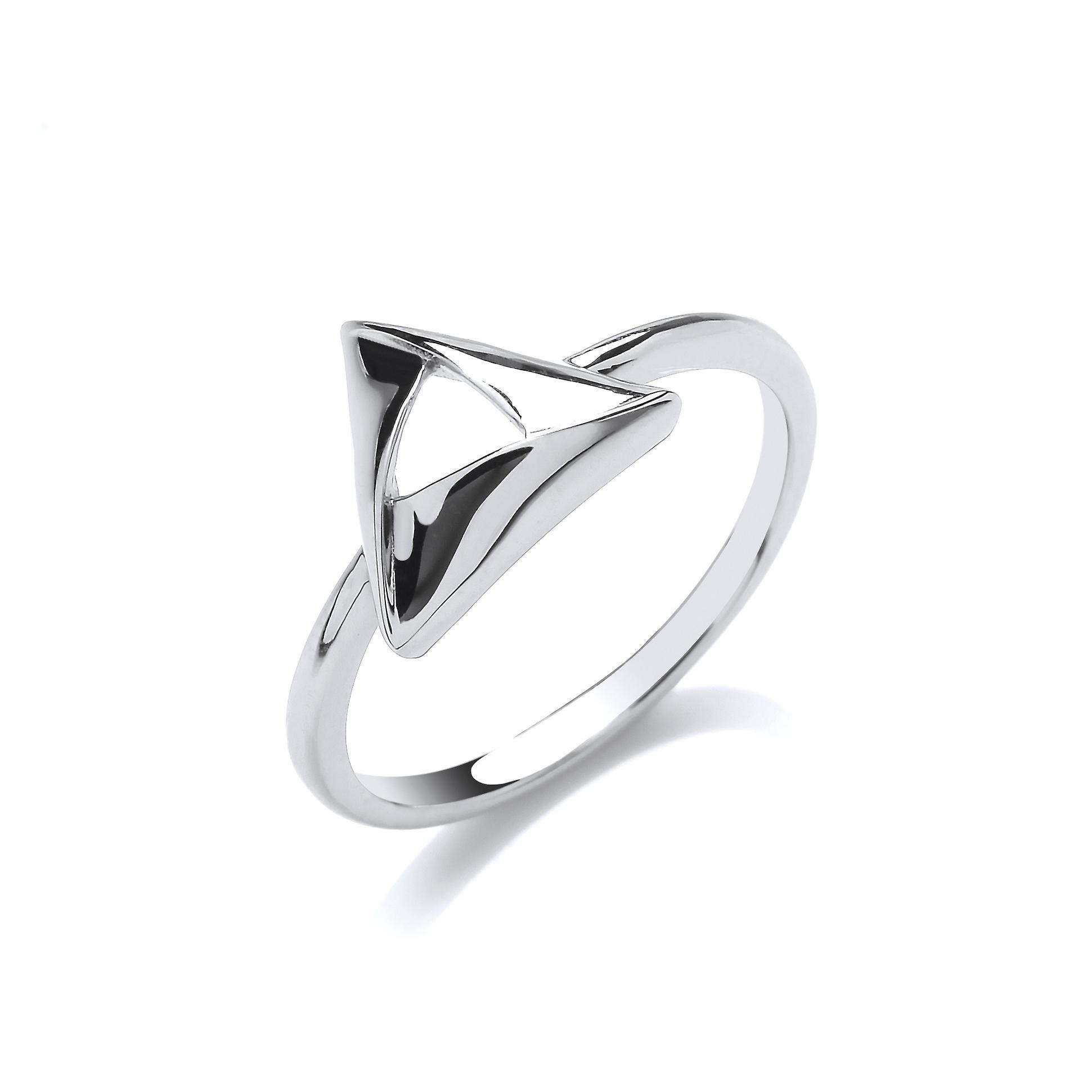 Silver  Triangle Hamantaschen Dress Ring - GVR831