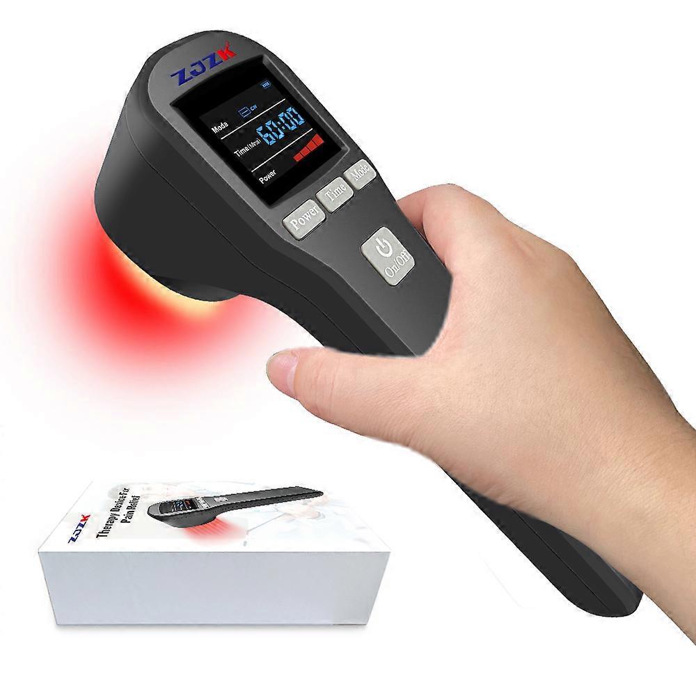 Loerss ZJZK Health Care 4x808nm Cold Laser Physiother Pain Relief Devices Leg Massage Dogs Cats Horses Inflammation Injury Wounds Heal Black 110V