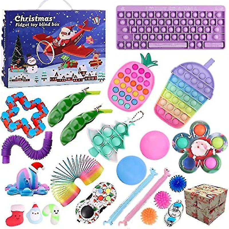 Cryin Fidget Advent Calendar Christmas Countdown Calendar 24 Days Sensory Fidget Toys Set Gift Boxes