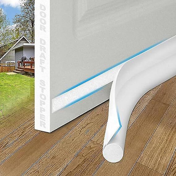 Kissqiqi Under Door Draft Stoppers, Door Sweep Draft Stopper for Doors Seal Gap White