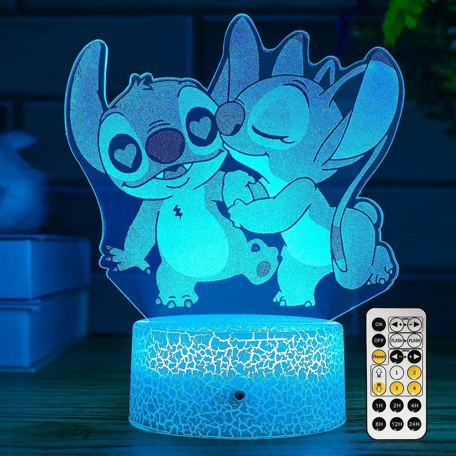 Ubiuo Stitch Gifts For Girls Stitch Night Light With Timer Remote & Smart Touch 7 Colors Changing Dimmable Stitch Lamp Cool Room Decor Bedside