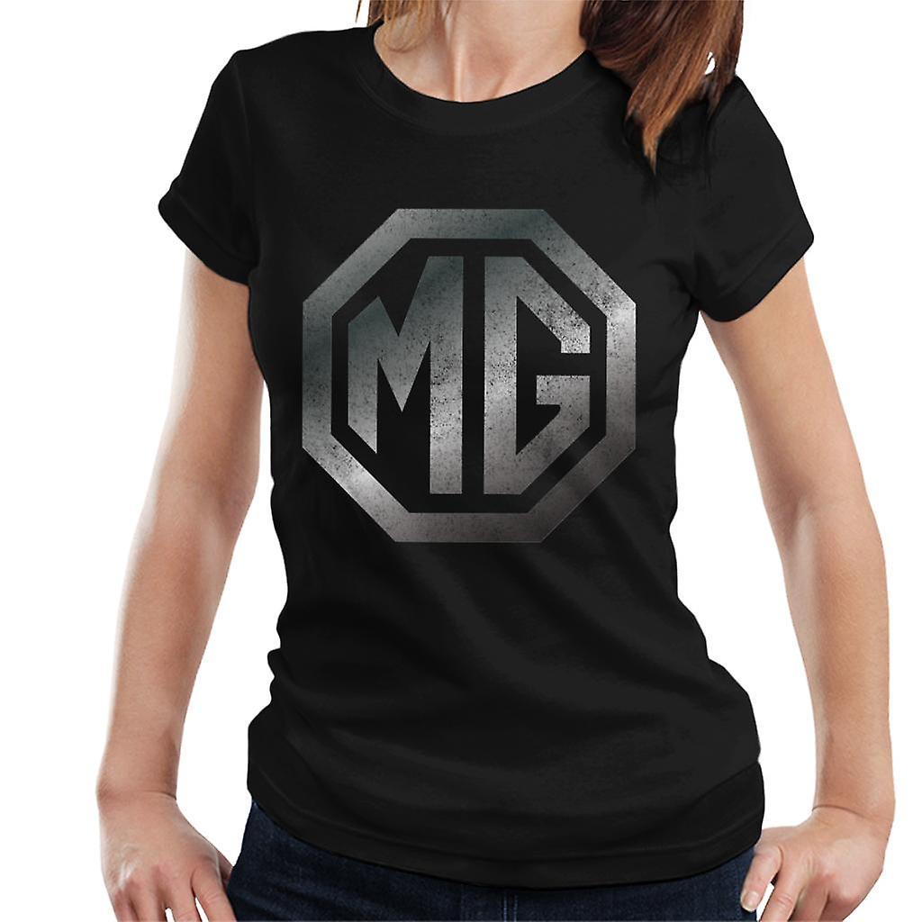 MG Chrome Logo British Motor Heritage Women's T-Shirt Black Small