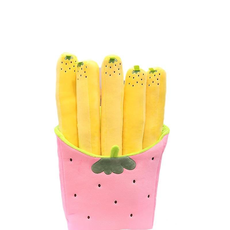 Slowmoose Cute Cartoon Plush Hamburger, Ice Cream French Fries Toy French fries-365458