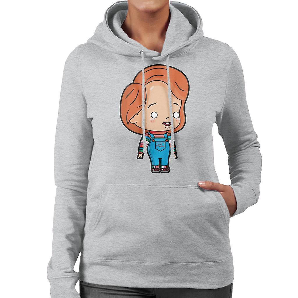 Chucky Cute Cartoon Women's Hooded Sweatshirt Heather Grey XX-Large