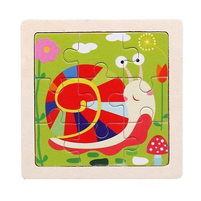 Slowmoose Style Educational Wooden Puzzle - Animal Vehicle Toy DK-09