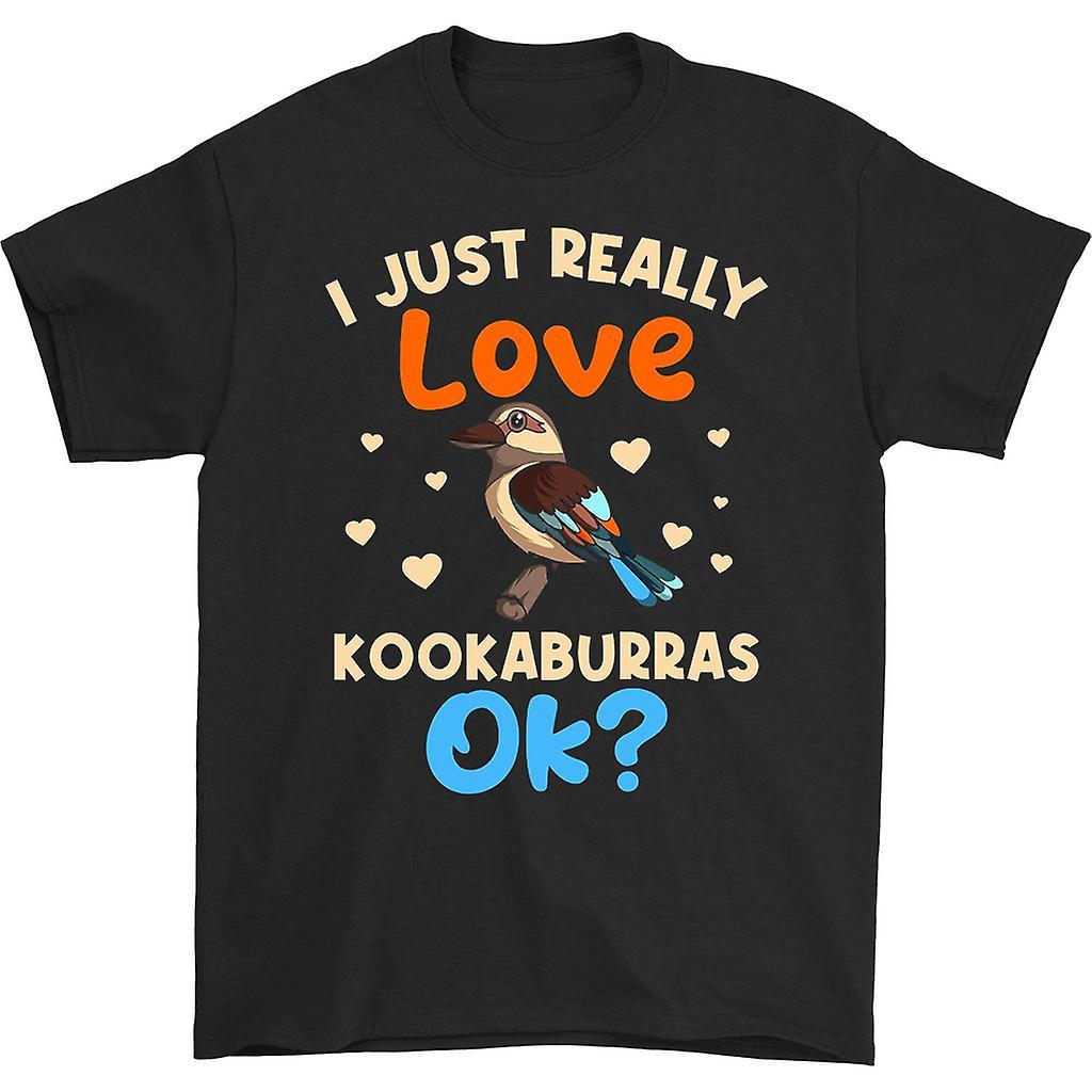 HISHARK I just really love kookaburras ok t-shirt black L